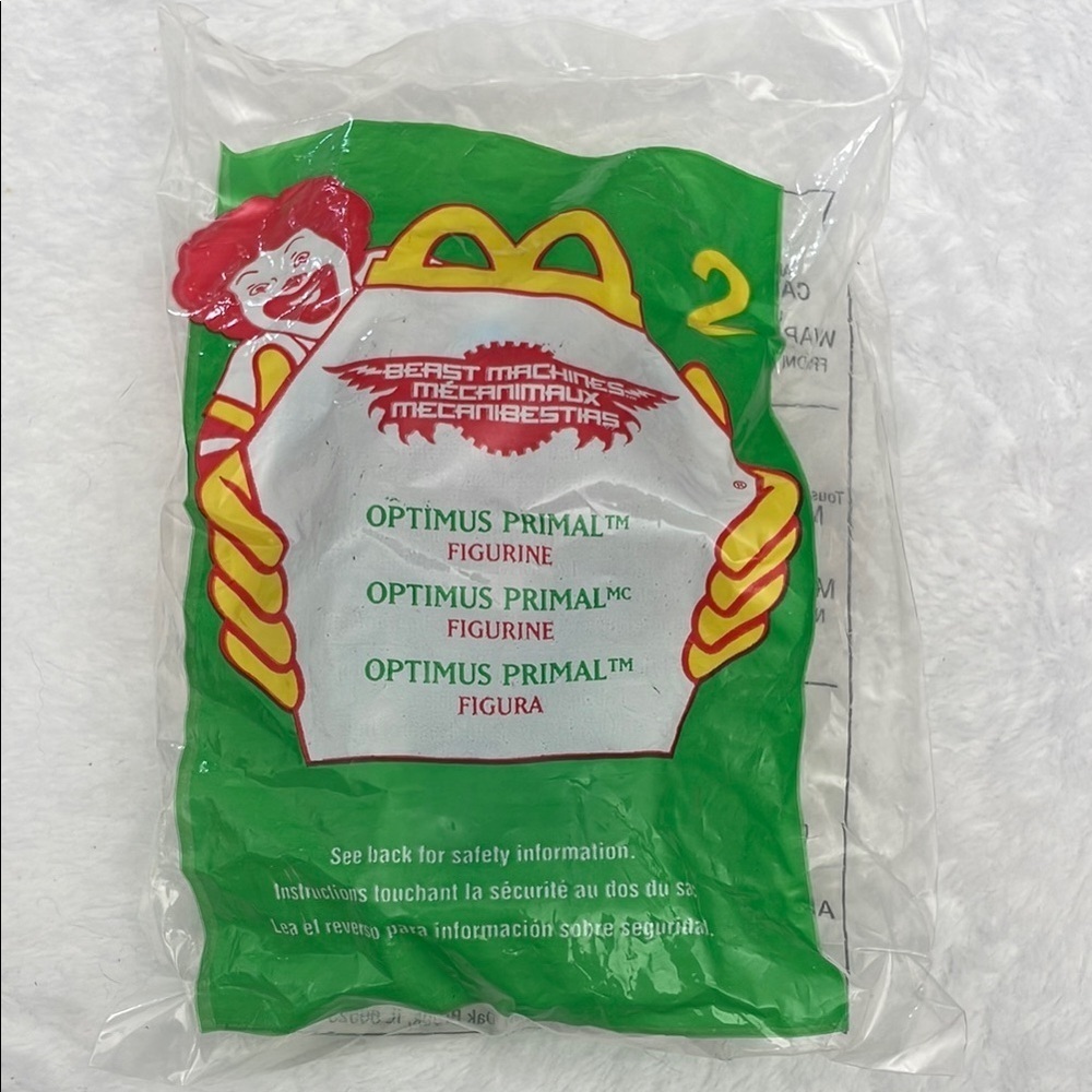 2000 Mcdonalds Happy Meal Toy Transformers Beast Machines #2 Optimus Primal NEW